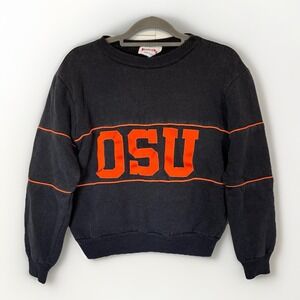 Vintage Nutmeg Mills Oregon State OSU Varsity Sweatshirt Medium 80s 90s Cropped